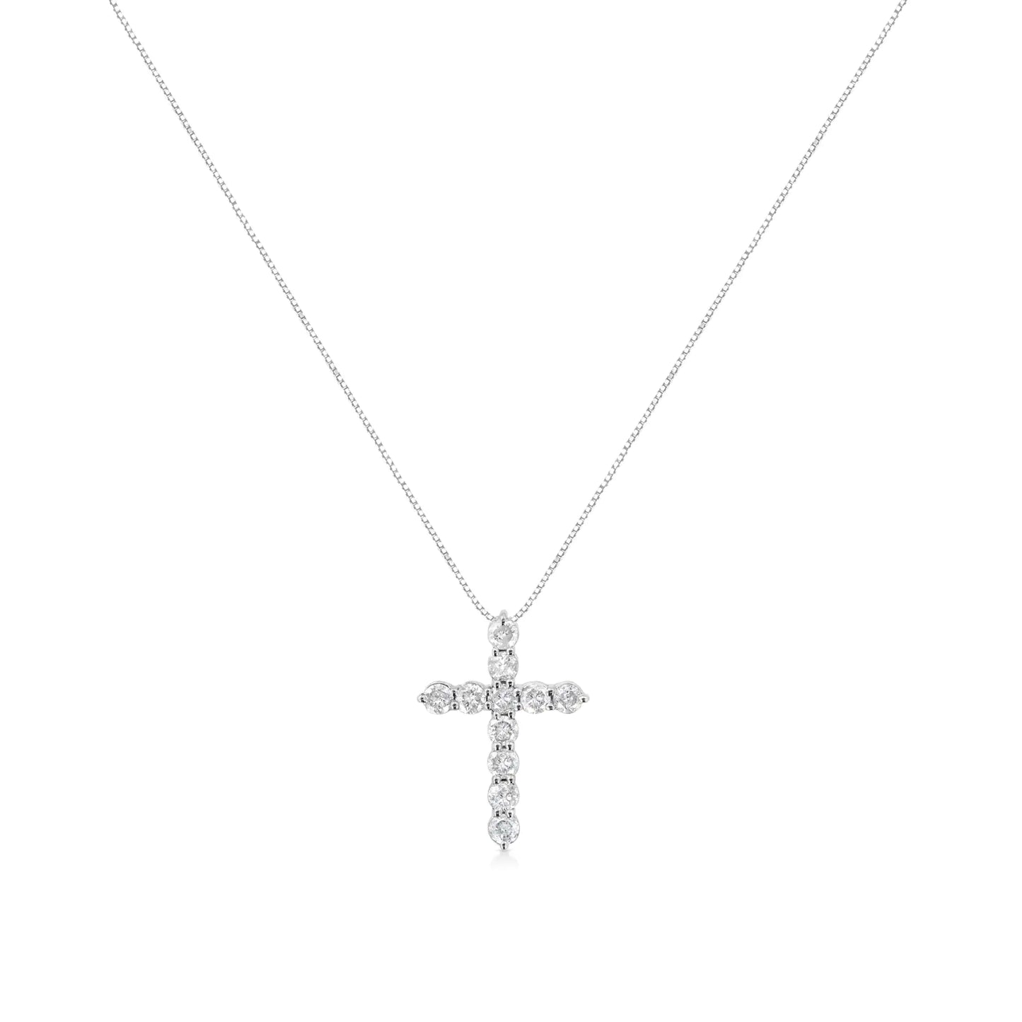 Sterling Silver Diamond Cross 18" Pendant Necklace