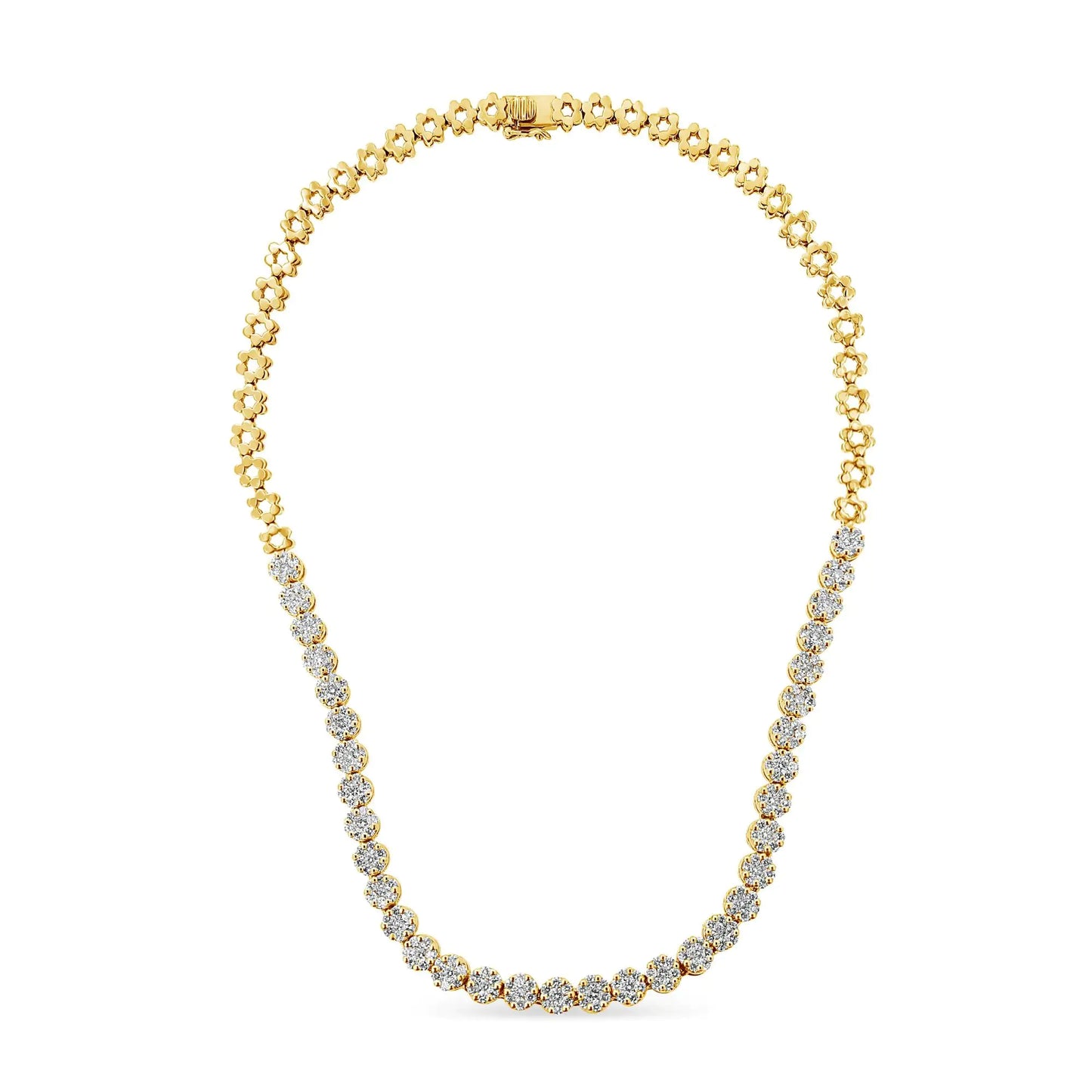 14K White Gold Riviera Diamond Necklace (IGI Certified)