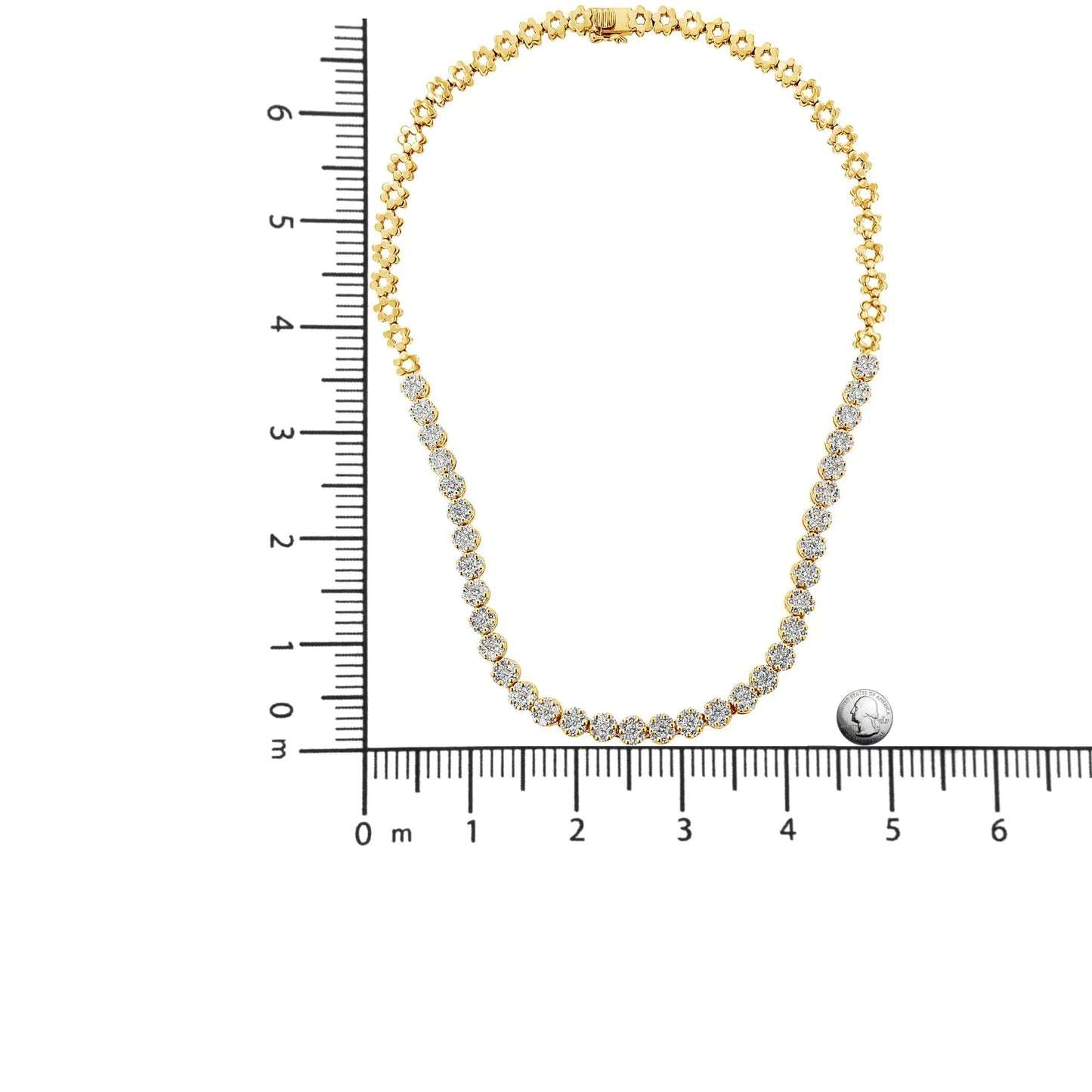 14K White Gold Riviera Diamond Necklace (IGI Certified)