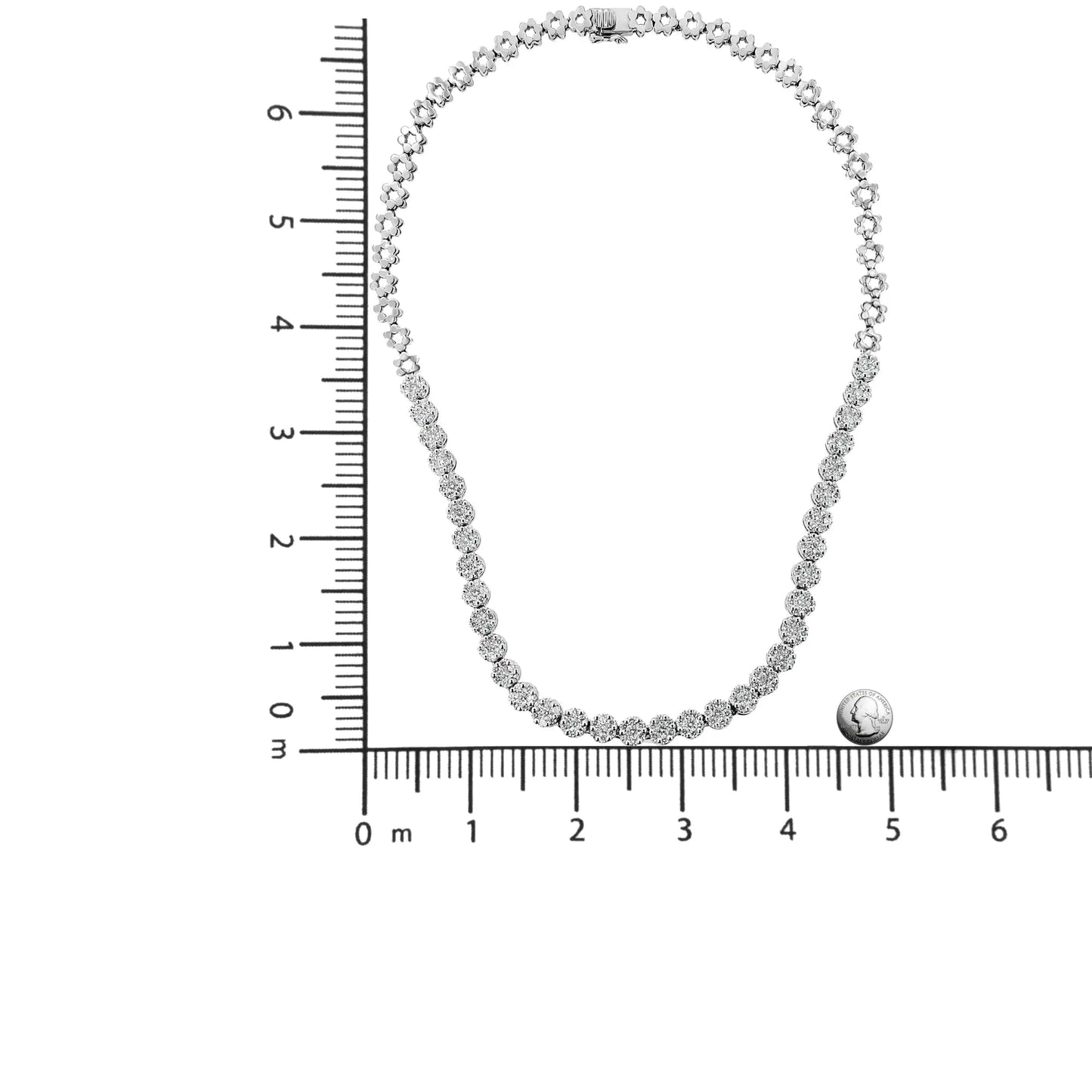 14K White Gold Riviera Diamond Necklace (IGI Certified)