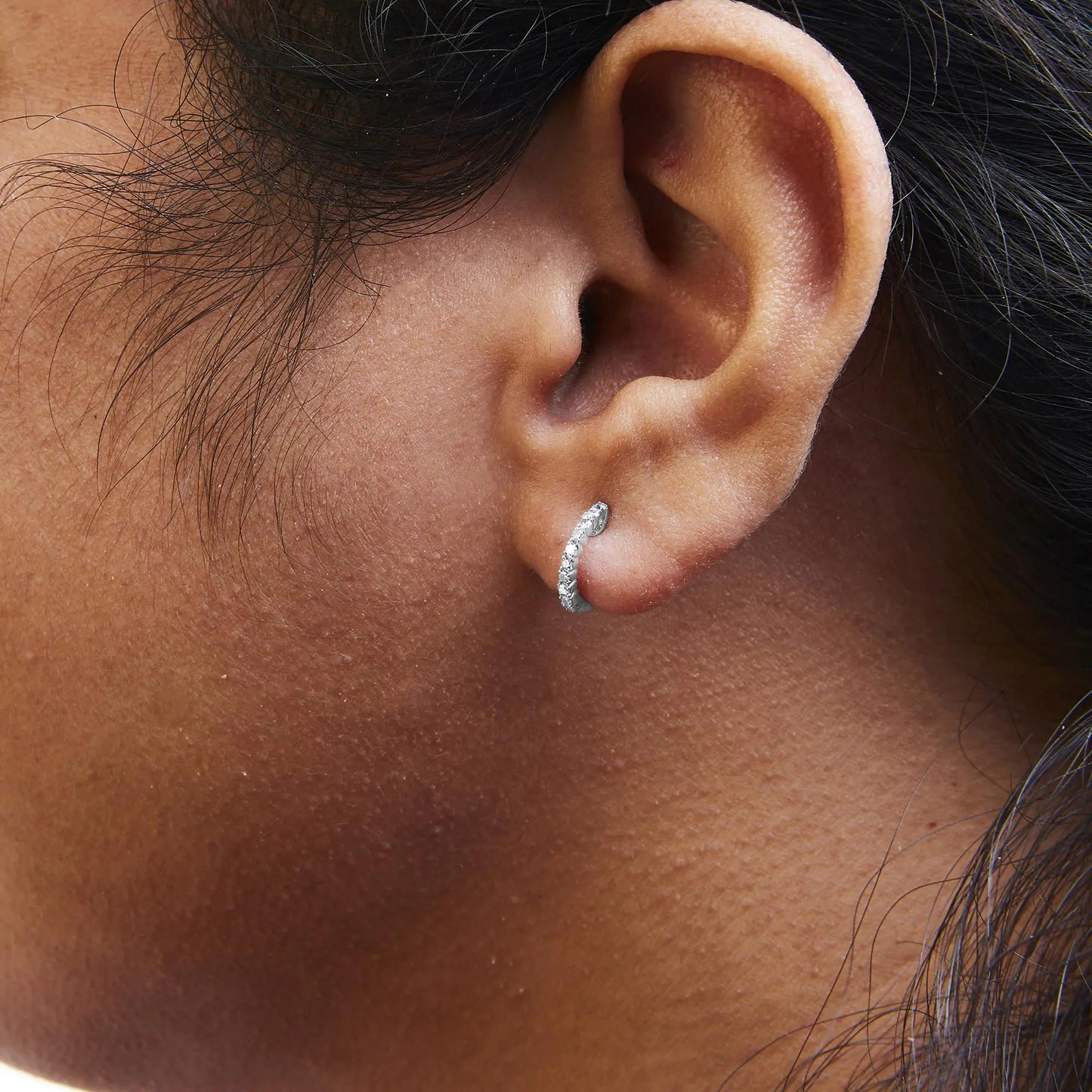 Petite Diamond Hoop Earrings
