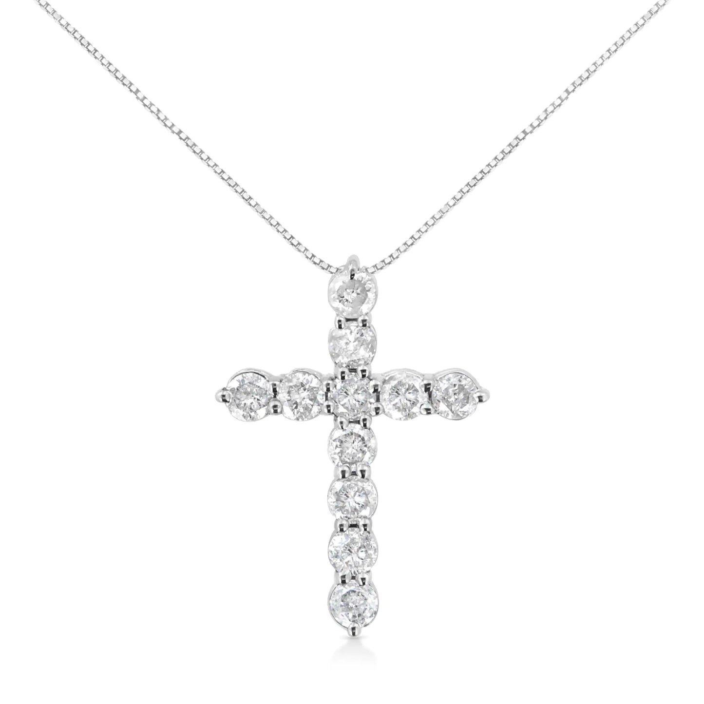 Sterling Silver Diamond Cross 18" Pendant Necklace