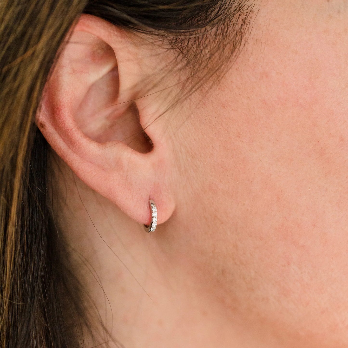 Petite Diamond Hoop Earrings