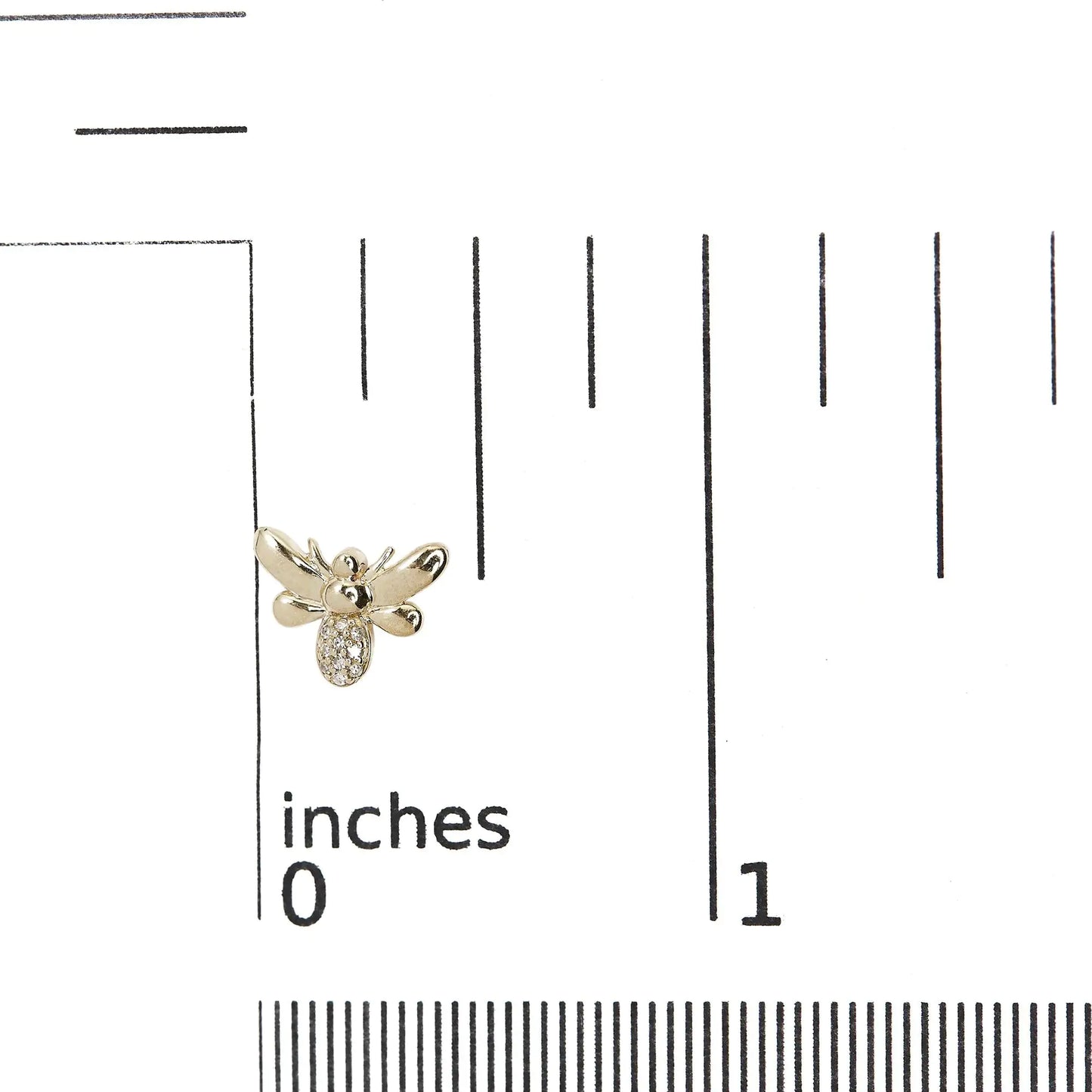 10K Yellow Gold Diamond Bumble Bee Stud Earrings