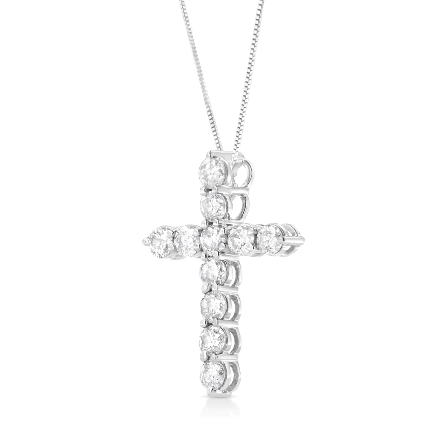 Sterling Silver Diamond Cross 18" Pendant Necklace