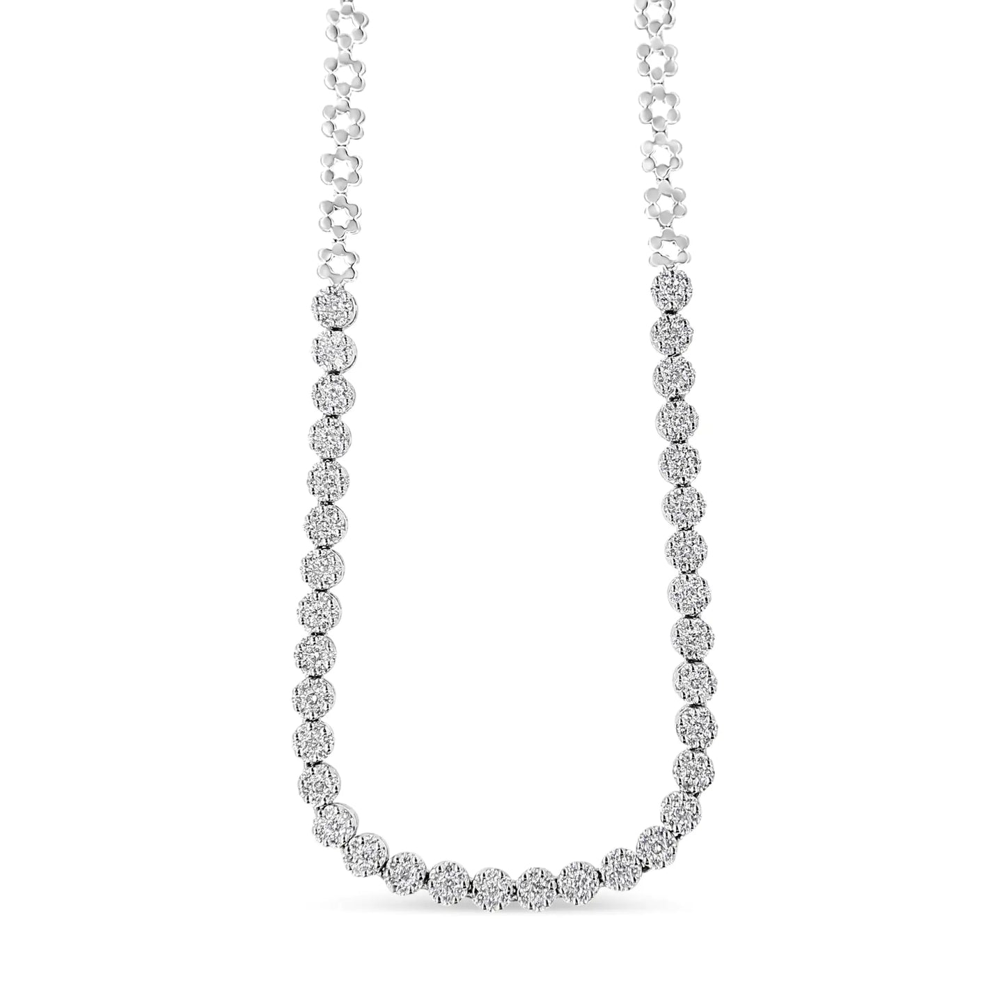14K White Gold Riviera Diamond Necklace (IGI Certified)