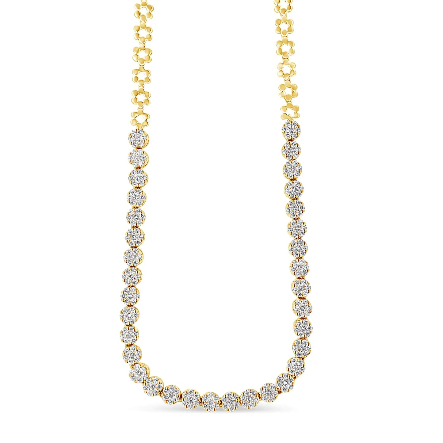14K White Gold Riviera Diamond Necklace (IGI Certified)