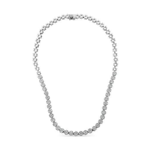 14K White Gold Riviera Diamond Necklace (IGI Certified)