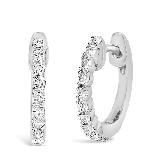 Petite Diamond Hoop Earrings