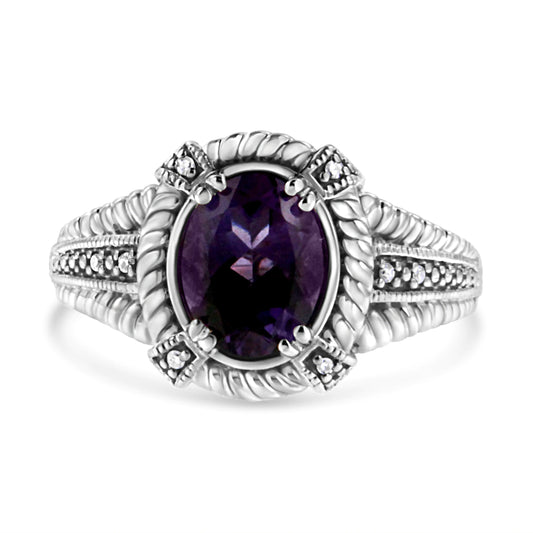 Sterling Silver Amethyst Solitaire Ring