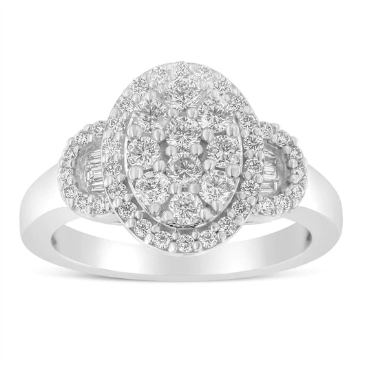 10K White Gold Diamond Cocktail Ring